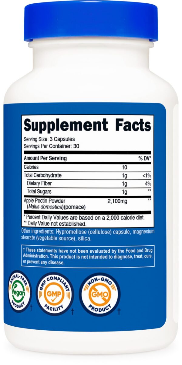 Envase Nutricost cápsulas pectina para digestión saludable