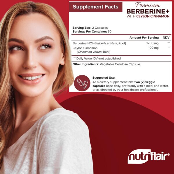 Envase completo NutriFlair Berberina HCL 120 cápsulas