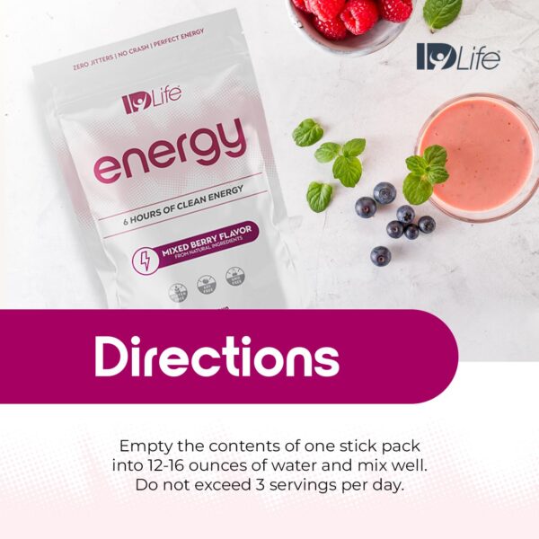 Envase de polvo energético IDLife Energy 15 sobres