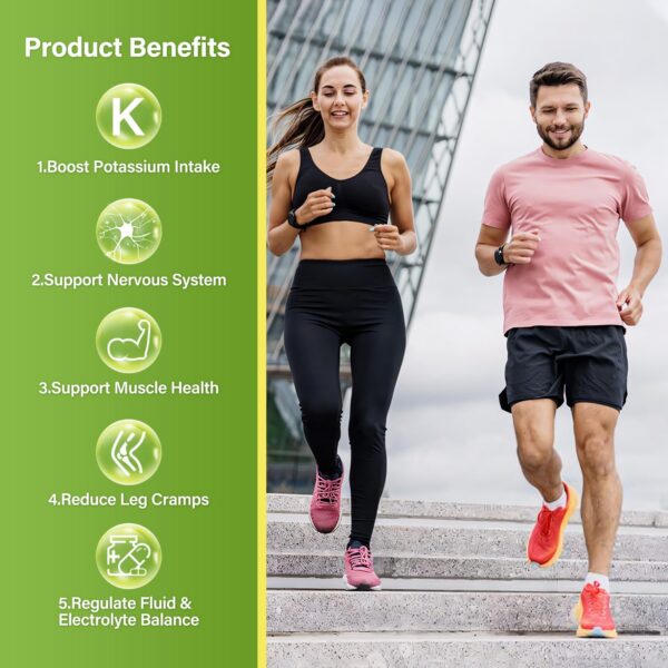 Vista frontal del envase de potasio