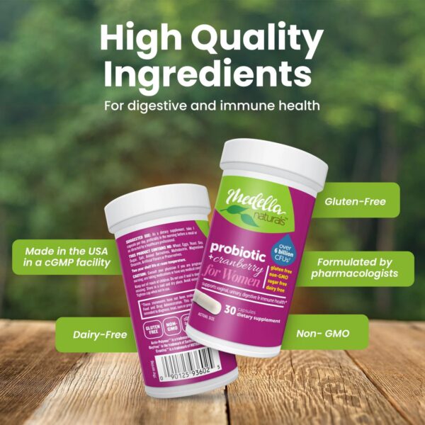 Envase producto probiótico femenino Medella Naturals Morado