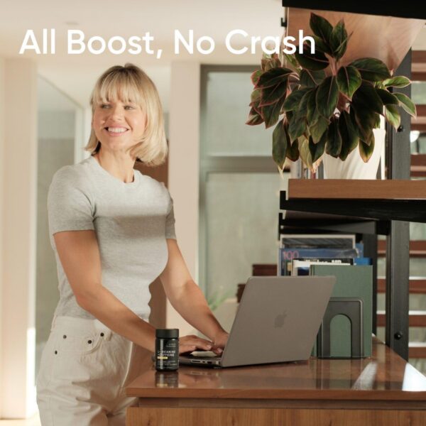 Envase frontal Sports Research suplemento L-teanina y cafeína