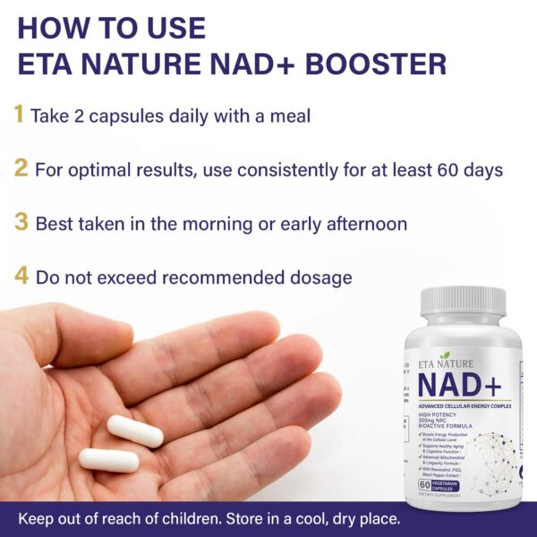 Envase suplementario ETANATURE NAD Plus 60 cápsulas para energía