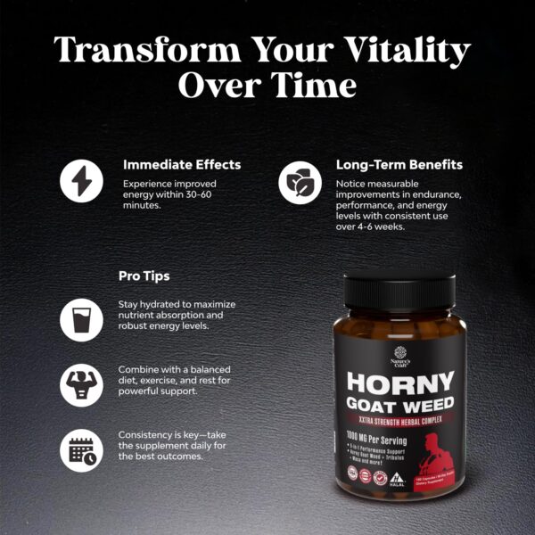 Envase de suplemento de epimedium para aumentar vitalidad masculina