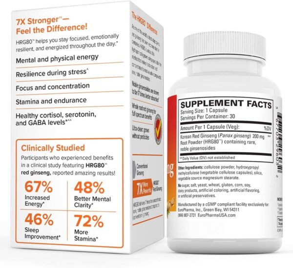 Envase de suplemento de ginseng rojo coreano para energía natural