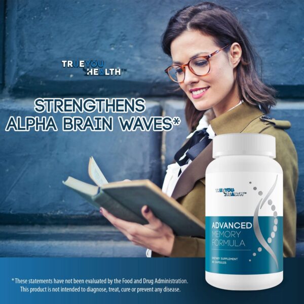 Envase de suplemento de memoria True You Health 60 cápsulas