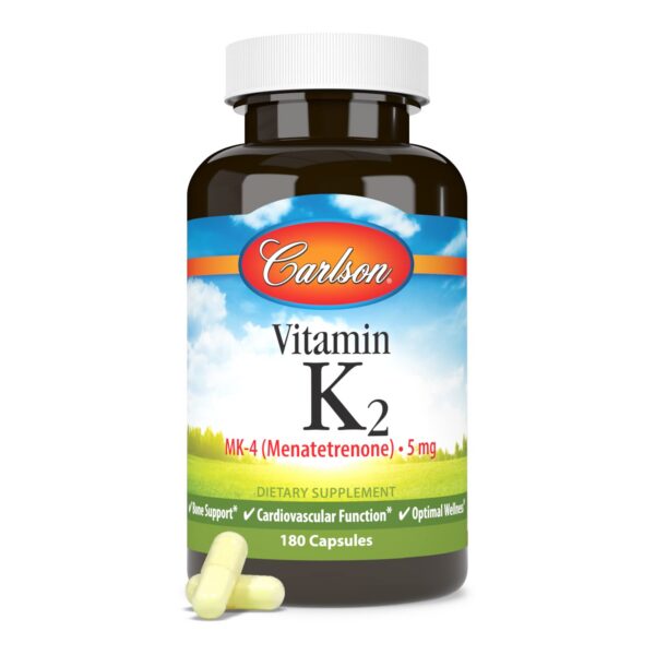 Envase suplemento vitamina k2 mk-4 5 mg sin soja carlson