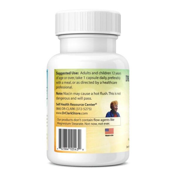 Envase suplemento vitamina niacina B3 25mg Dr Clark