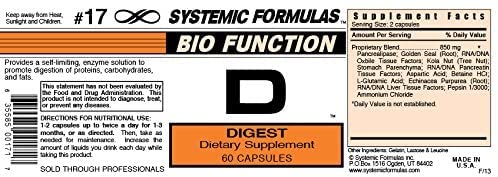 Envase Systemic Formulas D-Digest en fondo blanco