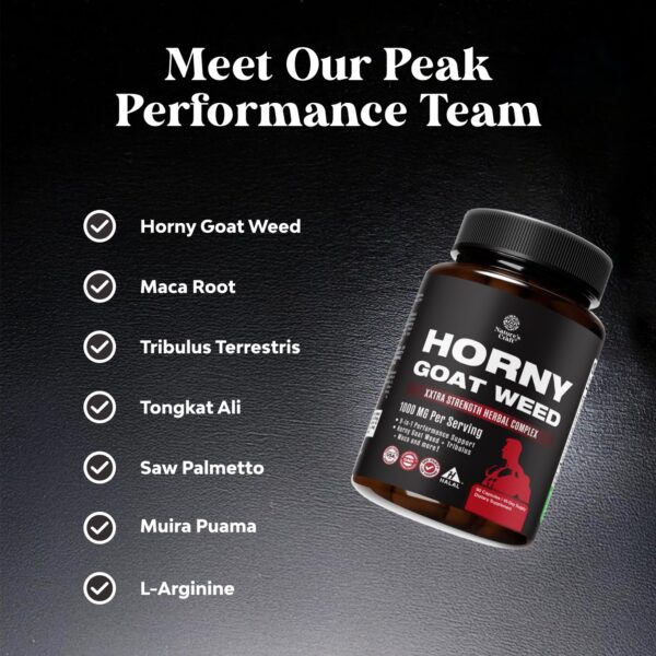 Mezcla herbal Horny Goat Weed con Tongkat Ali y Saw Palmetto