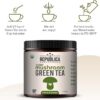 Envase de té verde con hongos medicinales