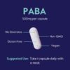 Lado trasero del envase BESTVITE PABA 500mg capsulas vegetales