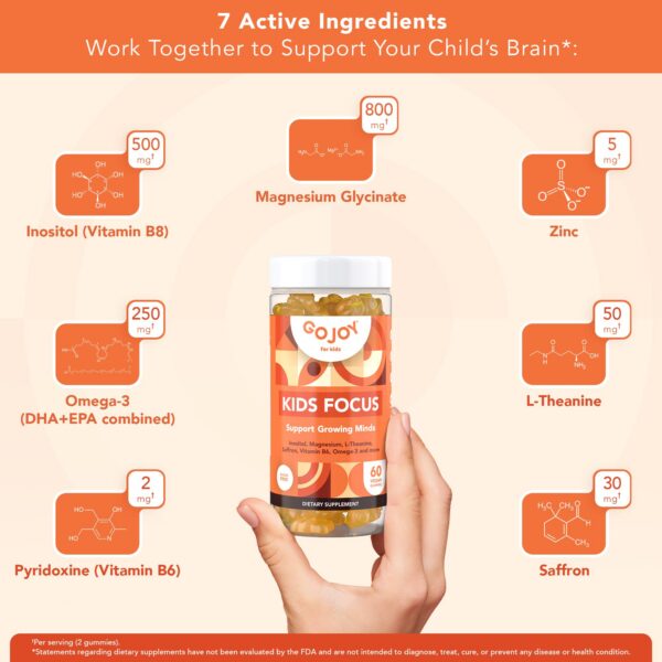 Version 1.0.0 Envase trasero suplemento niños enfoque GOJOY NATURALS