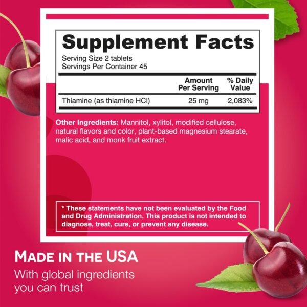 Envase vitaminas b1 sin azúcar para nervios y células