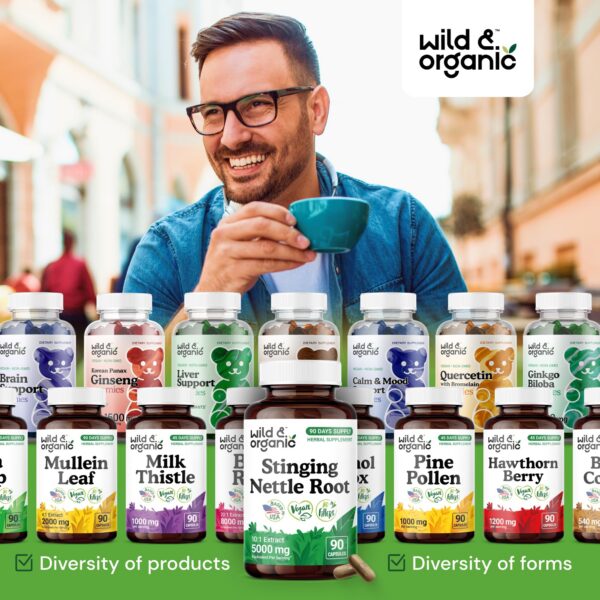 Version 1.0.0 Envase Wild & Organic cápsulas de raíz de ortiga veganas