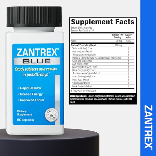 Version 1.0.0 Envase Zantrex Blue suplemento para energía y control apetito