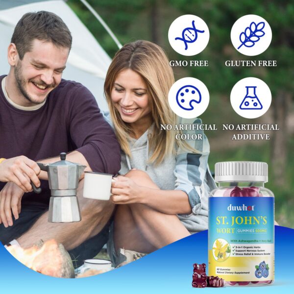 envoltorio gomitas duwhot hierba de san juan y ashwagandha