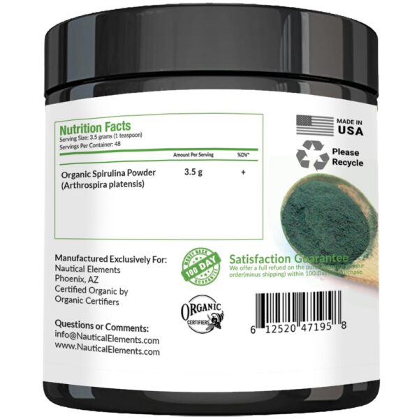 Espirulina orgánica polvo primer plano textura natural