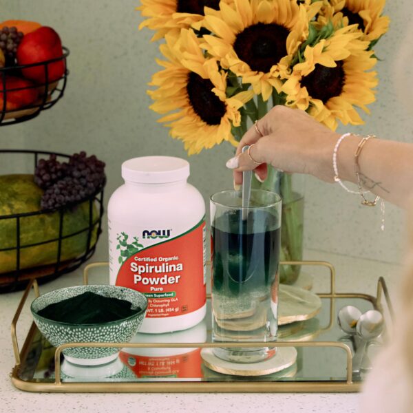 Version 1.0.0 Espirulina en polvo orgánico certificado en envase de un libra