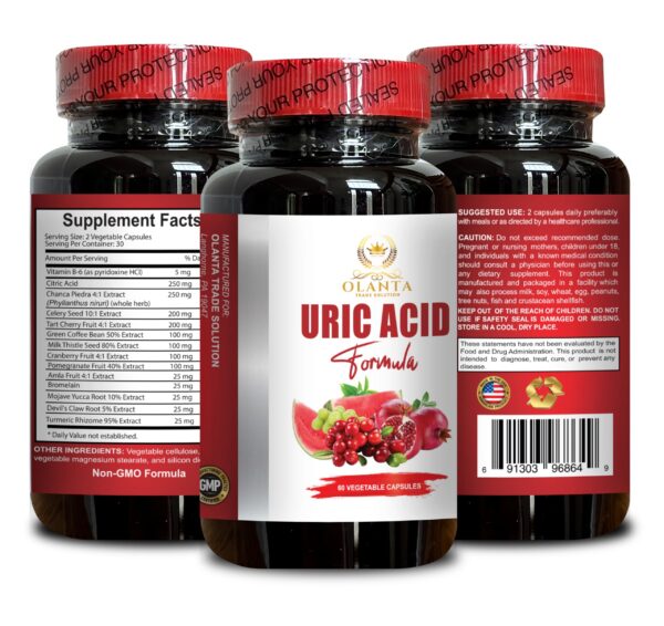 Suplemento antioxidante con granada y chanca piedra para ácido úrico