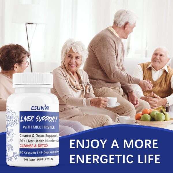 Vista lateral de la caja de ESUNM Liver Cleanse