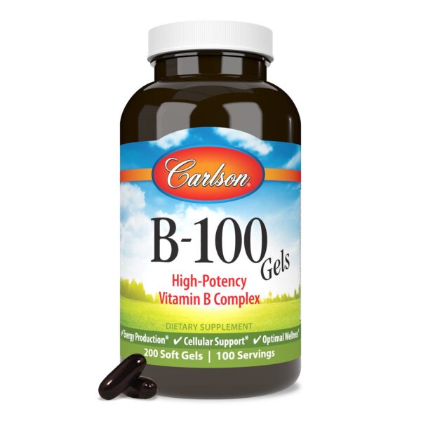 Version 1.0.0 Etiqueta Carlson B-100 complejo vitaminas B alta potencia