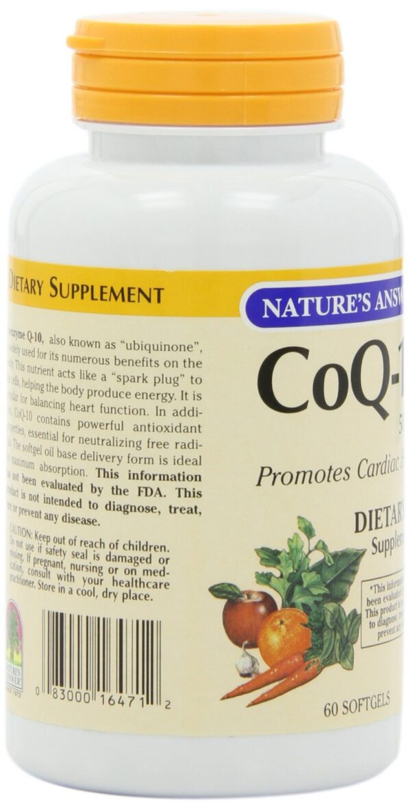 Detalles de etiqueta CoQ-10 Nature's Answer