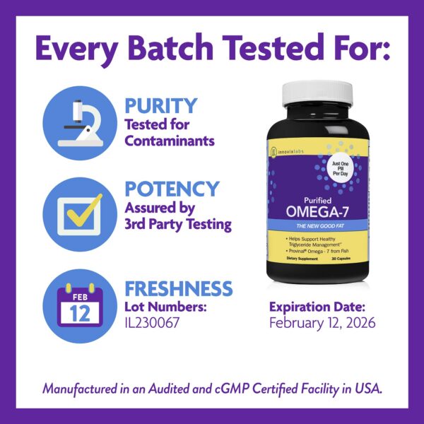 Etiqueta detalle Omega 7 aceite pescado InnovixLabs