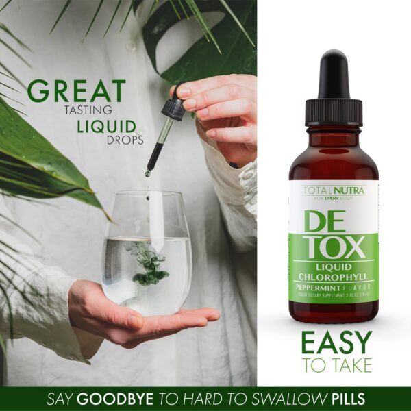 Etiqueta y frasco gotas clorofila Total Nutra