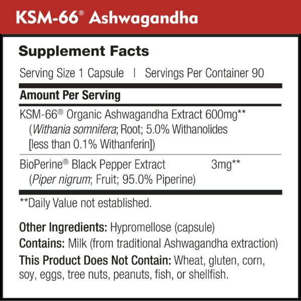 Etiqueta frasco suplemento Ashwagandha natural DailyNutra