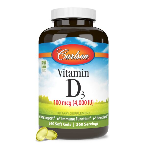 Version 1.0.0 Etiqueta frontal Carlson Vitamina D3 4000 UI softgels