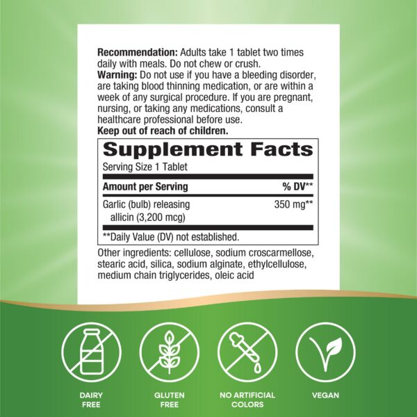 Etiqueta frontal Nature's Way Garlicin Cardio