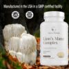 Etiqueta frontal Genius Herbals Lions Mane Complex suplemento