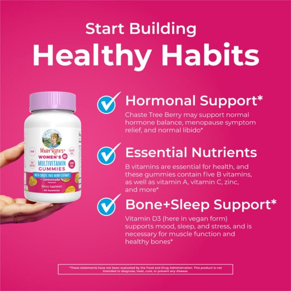 Version 1.0.0 Etiqueta frontal gomitas MaryRuth Organics mujeres 40+