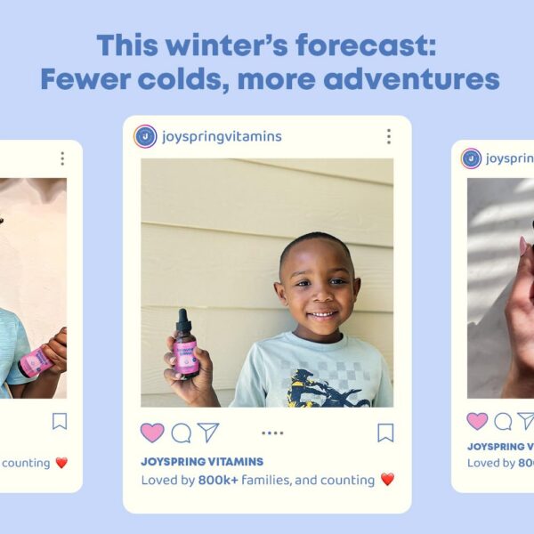 Etiqueta frontal gotas inmunidad JoySpring niños y adultos