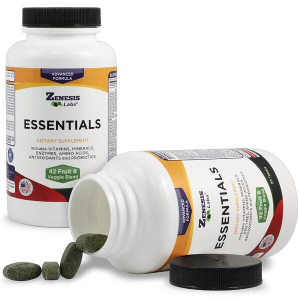 Etiqueta frontal multivitamínico Zenesis Labs Essentials