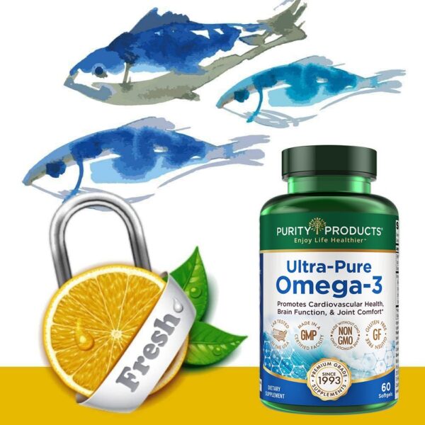 Etiqueta frontal Omega 3 Ultra Puro Purity Products