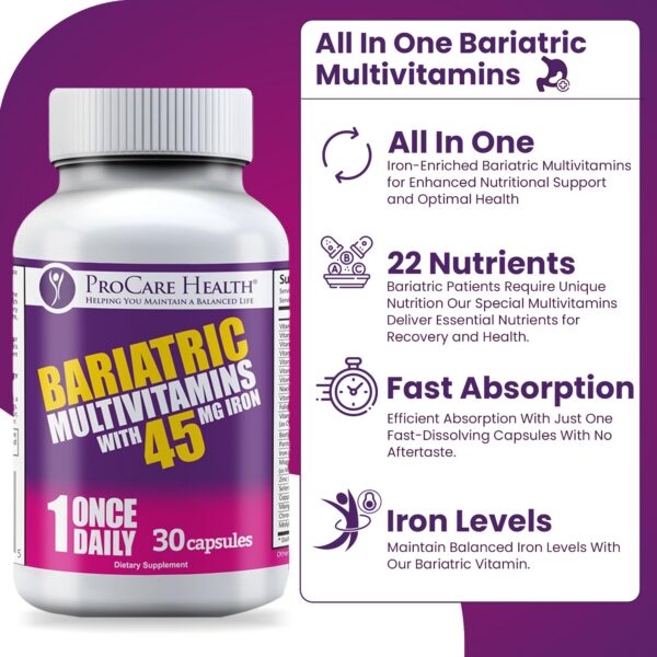 Version 1.0.0 Etiqueta frontal ProCare Health multivitamínico bariátrico