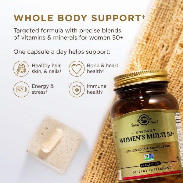 Version 1.0.0 Etiqueta frontal Solgar One Daily Multivitamínico Mujeres 50+