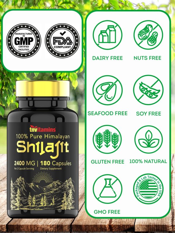 Version 1.0.0 Etiqueta frontal suplemento Shilajit tnvitamins