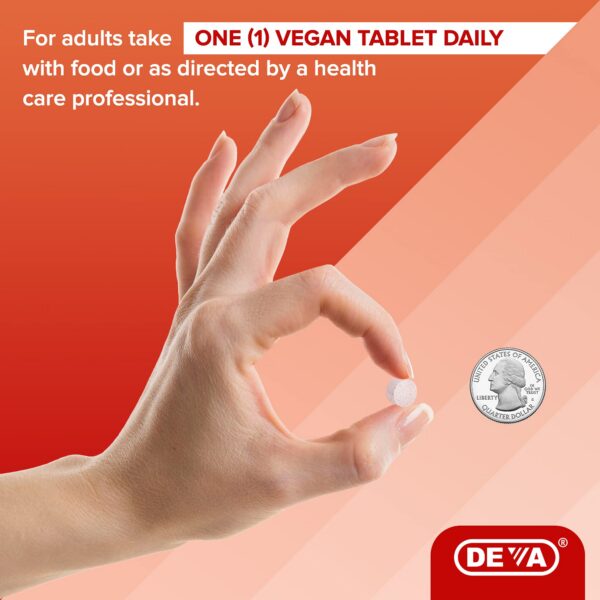 Version 1.0.0 Etiqueta suplemento vitamina B12 Deva vegano 90 tabletas