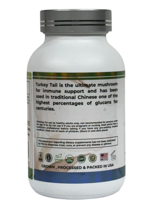 MN Mother Nature Turkey Tail etiqueta con información