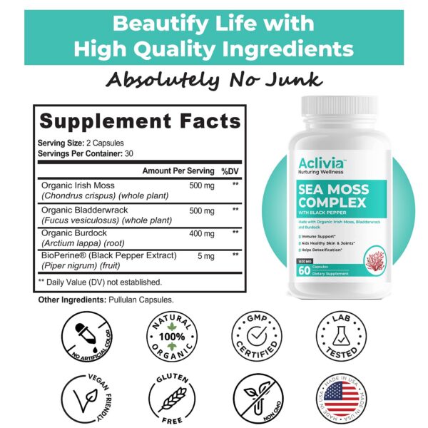 Version 1.0.0 Etiqueta con ingredientes naturales en cápsulas Aclivia