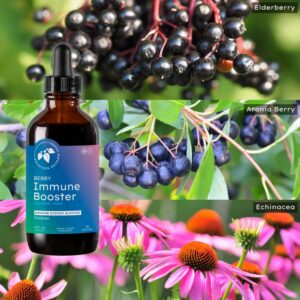 Etiqueta lateral con ingredientes naturales Mountain Meadow Berry Immune