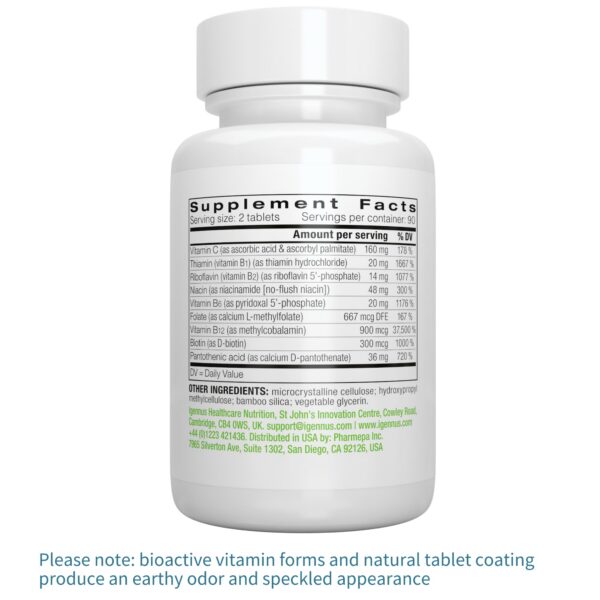 Etiqueta ingredientes vitaminas Igennus complejo B