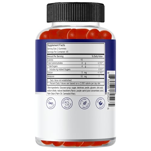 Etiqueta con instrucciones y ingredientes gomitas melatonina NUELATION