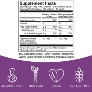 Presentación del jarabe de saúco Elderlane botella con etiqueta