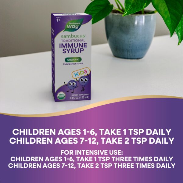 Etiqueta de jarabe inmunológico tradicional con saúco negro orgánico