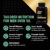Etiqueta lateral con información nutricional GNC Mega Men 50 Plus