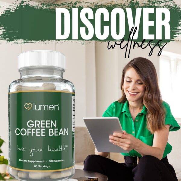 Etiqueta lateral suplemento café verde Lumen Naturals